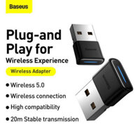 PKDT Đầu chuyển đổi USB Bluetooth 5.0 Baseus cho đầu thu âm thanh loa không dây máy tính / laptop