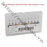 PKK1171 Bộ 10 Mũi Khoan CNC 0.1-1mm Khoan Mạch PCB Mini Chuyên Dụng