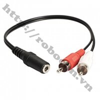PKK256 Cáp Đầu Jack 3.5mm Cái Ra 2 Đầu Hoa Sen (AV đực)