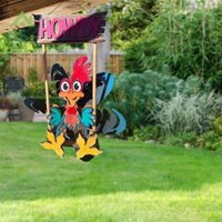 Pkyeg Động Vật Vui Nhộn Kẹp Gió Hoạt Hình Retro Vườn Treo Đồ Trang Trí Cá Tính Cối Xay Gió Bằng Gỗ Để Trang Trí Cảnh Quan Sân