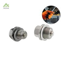 Pkyeg Mới Thép Không Gỉ Từ Tính Xả Dầu Cắm M14x1.5 M16x1.5 Xả Dầu Sump Đai Ốc Phụ Tùng Ô Tô Bạc OS-1003-M12
