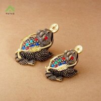 Pkyeg Phong Thủy Toad Tiền May Mắn Giàu Có Ếch Trung Quốc Toad Đồng Xu Trang Trí Văn Phòng Nhà Quà Tặng May Mắn Để Bàn Đồ Trang Trí