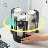 Pkyeg Xoay 360 Độ Cốc Giấy Cà Phê Trà Sữa Giá Để Đồ Nhựa Để Bàn Có Thể Tháo Rời Giá Để Đồ