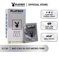 Playboy 003 Micro-Thin Bao Cao Su Siêu Mỏng Hộp 12C