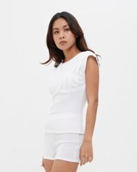 Pleated Rib Cotton Top