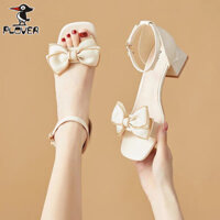 Plover Thương Hiệu Chính Hãng Giày Sandal Cao Gót Nữ Mùa Hè 2023 Phong Cách Mới Thời Trang Nơ Pháp Giày Gót Dày VXHN