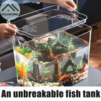 Plumhome Chống Rơi Bể Cá Chống Cháy Nổ Trong Suốt PET Để Bàn Cá Vàng Bát Nước Cây Rùa Bể Xếp Chồng Bể Cá VN