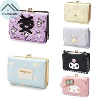Plumhome Sanrio Hello Kitty Túi Kawaii Cinnamoroll Kuromi Melody Thời Trang Ví Da PU Cô Gái Dễ Thương Gấp Túi Đựng Thẻ Quà Tặng Sinh Nhật VN
