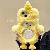 Plus Ốp Điện Thoại Phủ Lông Màu Vàng Dễ Thương Cho iphone11 / 1213 / 14 / 15 7 / 8plus X / 12promax