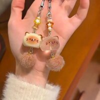 Plus Sang Trọng Mèo Con Hoạt Hình Dễ Thương Mặt Dây Chuyền Điện Thoại Di Động Móc Chìa Khóa Sinh Viên Bạn Gái Mặt Dây Chuyền Cô Gái Trái Tim Cặp Đôi Mặt Dây Chuyền