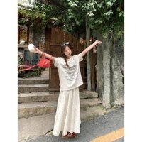 Plus Size 1.00 kg-150.00 kg Culottes Cà vạt khô dành cho nữ Mùa hè giản dị ngoài trời Váy chữ A chống nắng Quần ống rộng nữ