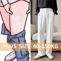 [Plus Size] 130KG Quần Trắng Nam Cưới Quần Dài Thẳng Lớn 9XL 8XL