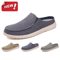 Plus Size 39-48 Nam Giày Vải Thời Trang Ngoài Trời Nhẹ Chống Trơn Trượt Nửa Dép 8812