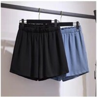 [Plus Size] (40-150kg) Quần Short Nữ Cạp Cao Xếp Li