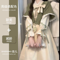 Plus Size Nữ Mùa Xuân Phù Hợp Với Nữ 2025 Phong Cách Mới Thời Trang Cải Tiến Hanfu Áo Khoác Eo Nẹp Bộ Đồ Hai Mảnh