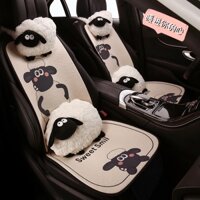 Plush Fleece Car Seat Winter Warm Anti-Freezing Car Single Piece Cushion Cute Little Lambswool Car Seat Cushion for Ladies Fashionable car seat cushion  car interior accessories