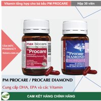 PM PROCARE - PROCARE DIAMOND - ÚC [Lọ 30 viên] - Vitamin tổng hợp cho Phụ nữ có thai và cho con bú (PM Procare)