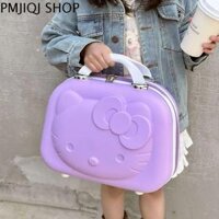 PMJIQJ Mèo Vali xách tay Hoạt hình 3D Hành lý nhỏ 14-inch Vali lên máy bay Hộp trang điểm nhỏ Nữ