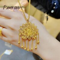 Pmrawc | Vòng cổ Mặt Con Công Mạ Vàng Đính Tua Rua Phong Cách Trung Hoa fj546