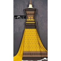 PN1294 - vải may áo dài - đầm váy - họa tiết thổ cẩm in 3D trên nền lụa vải Tô Châu Cao Cấp - mềm mịn - trơn bóng rất sg