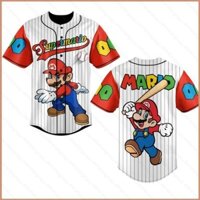 Pn2 Cá Tính Super Mario Bros Jersey Phim Trò Chơi Áo Halloween Quà Tặng Đồng Phục Bóng Chày