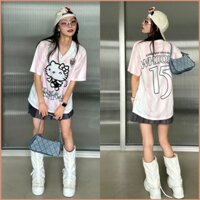 Pn2 Sanrio Hello Kitty áo nơ hồng số 15 áo thun dạo phố tay ngắn