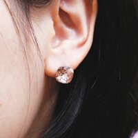 Pnp Vuông Pha Lê Đen Hồng Phong Cách Hàn Quốc K-IDOL Bông Tai Thời Trang Cưới Cô Dâu Đầm Trang Sức