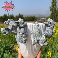 Pnpia Bộ 4 Đồ trang trí chậu trồng cây treo bằng nhựa rồng cho bé, Chậu hoa điêu khắc leo núi và bình hoa cho đồ trang trí sân cỏ sân hiên, Tượng rồng dễ thương, Tượng rồng