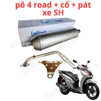 Pô 4 road lắp xe sh 125 150 160 350 cao cấp nhập khẩu kèm cổ và pat gắn bảo hành 1 năm hàng chất lượng cao cuong biker