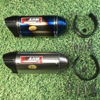 Pô AHM M3 titan - Bạc gắn Ex, Winner, Sirius, Raider, Satria, Wave, Drem...Tặng Kèm Tiêu Tiện CNC