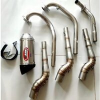 Pô AHM titan + Cổ 2 Khúc Inox Gắn Wave, Ex150, Winner, Sirius Lắp Như Zin.