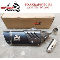 PÔ akrapovic R1 đen kèm Tiêu tổ ong TOPGEAR