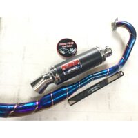 Pô K1 đen full cổ bầu hơi titan gắn XE exciter, winer, sonic, raider fi, satria, gsx, cbr, fz, tfx, r15
