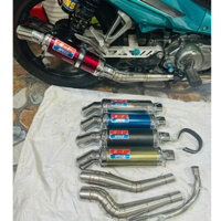 Pô K1 TRẮNG full cổ cong 2 khúc gắn cho nhiều loại xe