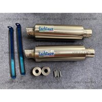 Pô Leo Bạc Leovince Bạc Chất Liệu Inox tặng kèm tiêu tiện có cổ 2 khúc gắn các dòng xe sirius ex winer sonic satria