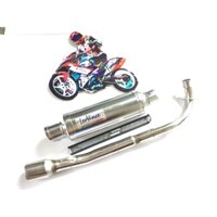 Pô Leovince TRẮNG full cổ gắn cho nhiều loại xe - có tiêu - Pass treo lò xo đầy đủ