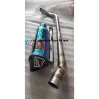 Pô Nobi 2 nòng - kèm cổ 2 khúc inox 304 gắn xe Dream/ Wave/ Sirius/ Cup/ Axelo/ Elegant/ Jupiter/ Future