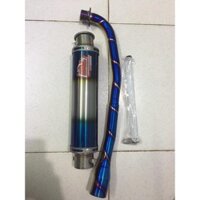Pô R9 tròn titan kèm cổ titan gắn xe Wave, Dream, Sirius, Cub - phụ tùng xe máy