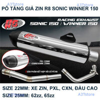 PÔ TĂNG BÔ GIẢ ZIN SONIC /CBR150 R8 RACING / CỔ PÔ R8 INOX 304 NHẬP  EX135 4 SỐ 5 SỐ EX150 SONIC- WINNER SATRIA RAIDER