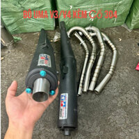 Pô uma racking đít inox + đui đen V3/V4 gắn sirius, wave, ex, winner, sonic...Kèm Cổ INOX 304