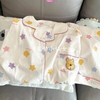 Pochacco Bộ Đồ Ngủ kimono Nhật Bản Tay Ngắn Cổ Chữ v Mặc Nhà Mùa Hè Cho Nữ [bk]