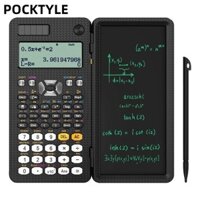 POCKTYLE Bàn có thể gập lại Máy tính khoa học Máy tính toán với máy tính bảng viết có thể xóa được với bút Stylus Tấm vẽ kỹ thuật số với 498 chức năng