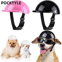 POCKTYLE Mũ bảo hiểm cho chó, Mũ thú cưng an toàn có thể điều chỉnh ABS, Mũ bảo vệ chó bằng nhựa ngộ nghĩnh thời trang SML chống mưa chống nắng