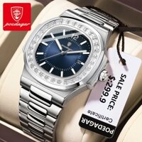 POEDAGAR Đồng hồ nam chính hãng Dây thép không gỉ Dạ quang Lịch chống nước 918+