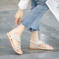 Poetil Phong Cách Bohemian Xăng đan Mùa Hè Đế Mềm Dép Đế Bằng Lấp Lánh Kim Cương Giả Bohemian Sandal Dành Cho Nữ Hoàn Hảo Cho Kỳ Nghỉ Đi Biển Và Mặc Hàng Ngày