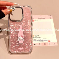 Point Diamond Mũ Dài KT Cat iPhone16promax Ốp Lưng Điện Thoại Apple 15 Phong Cách Mới 14 Bao Gồm Tất Cả 13