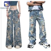 Pointer LIMIT Jeans Nữ Y2K Hoa Bông Tai Kẹp Unisex
