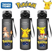 Pokemon 560ML Cốc Nước Trẻ Em Di Động Nhựa Hoạt Hình Kawai Pikachu Người Lớn Ngoài Trời Dung Tích Lớn Thể Thao Bình Nước