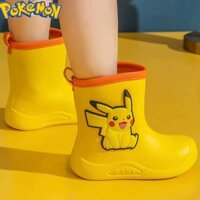 Pokemon Anime Pikachu Cartoon Kids Rain Boots Kawaii EVA Waterproof Non-Slip Water Shoes Rainy Day Light Shoes Boys Girls Gifts