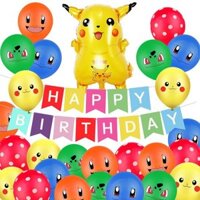 Pokemon Bộ Bong Bóng Với Banner Chúc Mừng Sinh Nhật Trẻ Em Đồ Chơi Pikachu Squirtle Bulbasaur Charizard Bong Bóng Hoạt Hình Cho Trẻ Em Món Quà Sinh Nhật Cung Cấp Tiệc Trang Trí Nội Thất